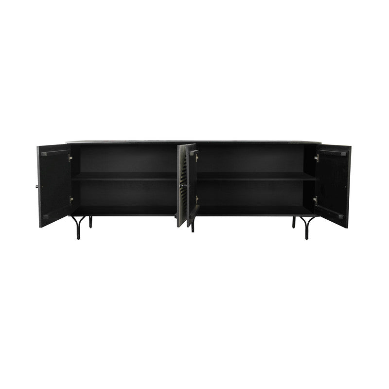 Atlas Black/Cream Four-Door Sideboard - Ornate Home