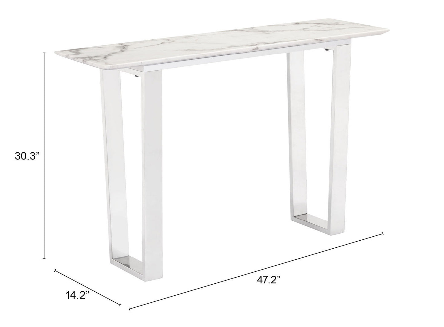 Atlas White & Silver Console Table - Ornate Home