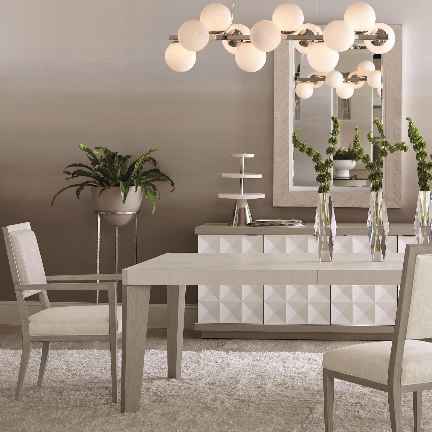 Axiom Linear Grey/Linear White/White Linen Buffet - Ornate Home