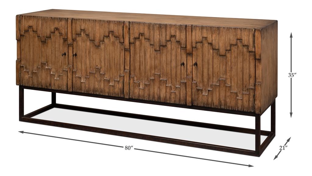 Aztec Brown Sideboard On Stand - Ornate Home
