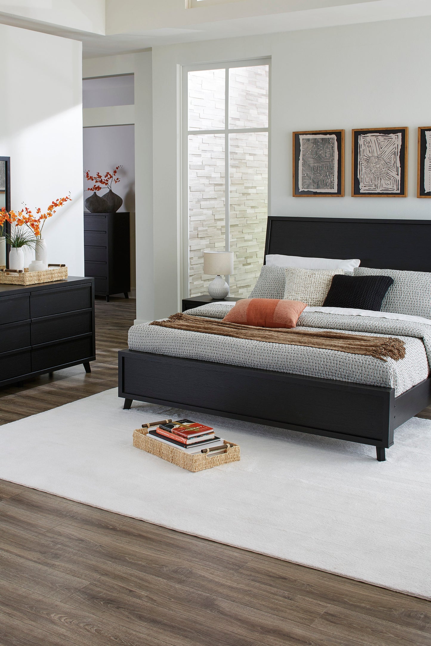Danziar Black Wide Chest of Drawers