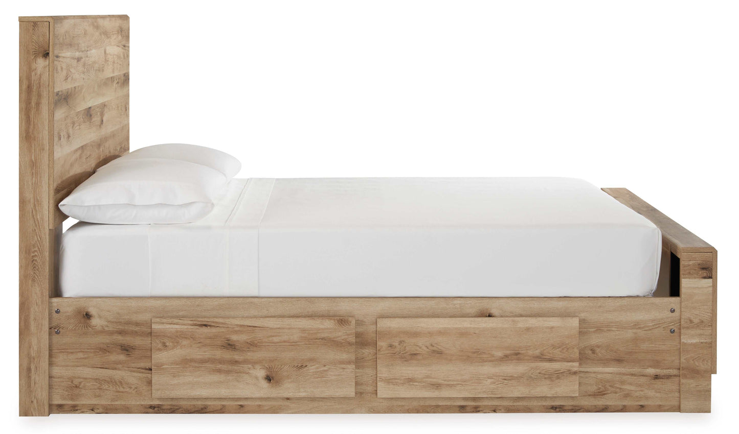 Hyanna Tan Brown Youth Panel Youth Bed w/ 1 Side Storage