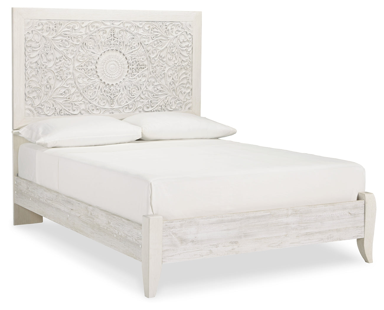 Paxberry Whitewash Full Panel Bedroom Set with Chest and Nightstand