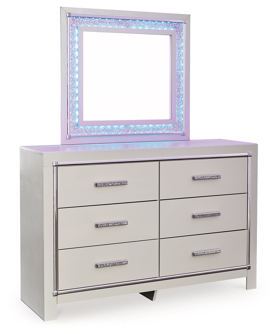 Zyniden Silver Dresser and Mirror