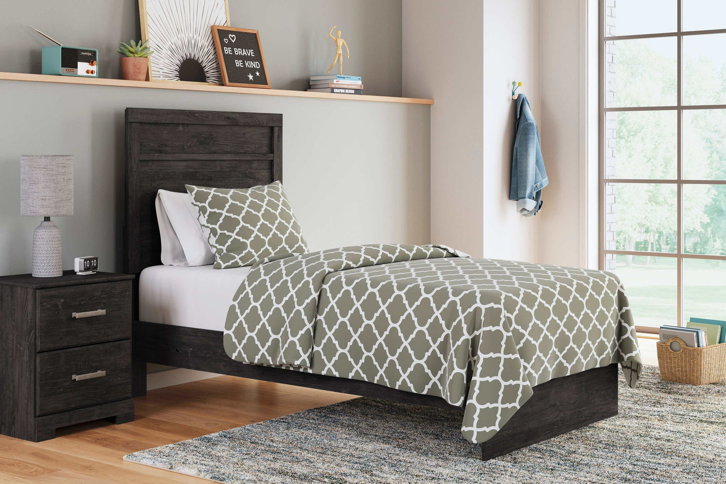 Belachime Black Twin Panel Youth Bed