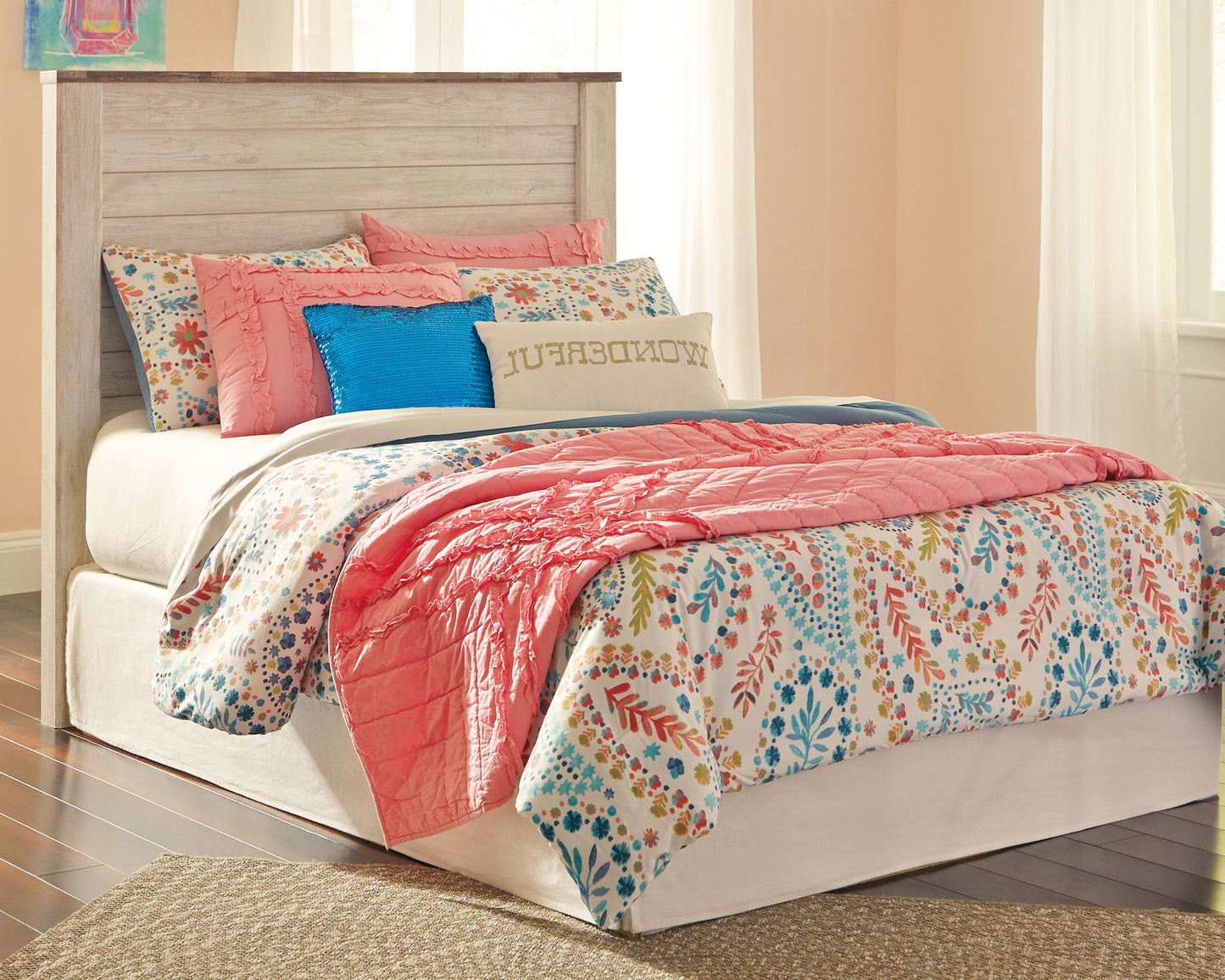 Willowton Whitewash Full Panel Headboard