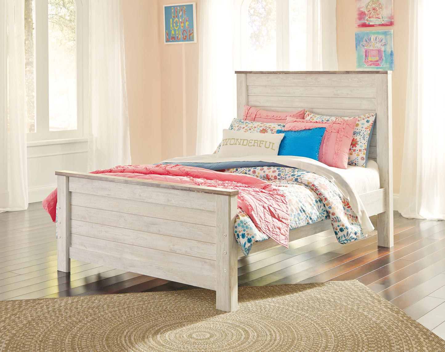 Willowton Whitewash Full Panel Headboard