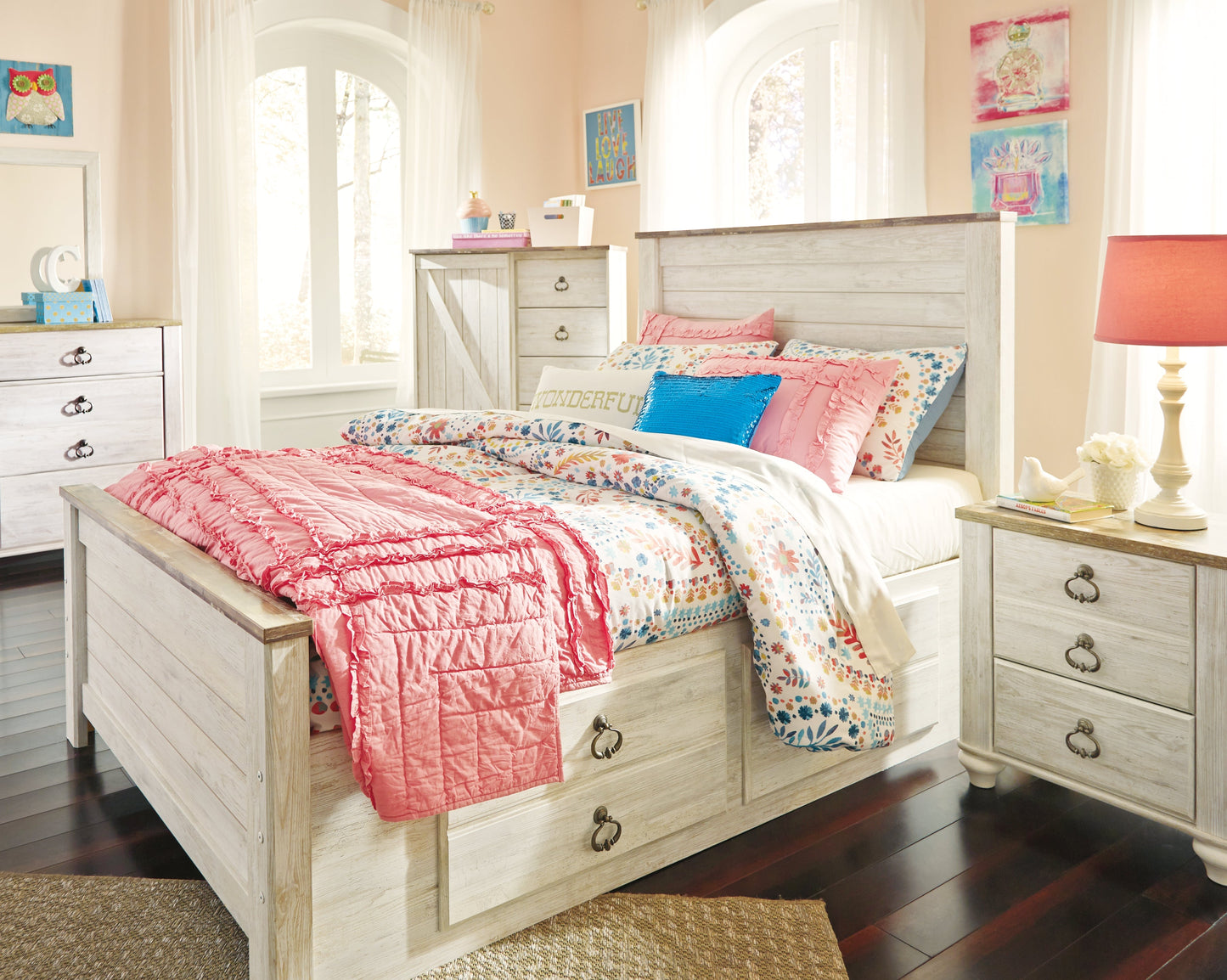 Willowton Whitewash Full Panel Headboard