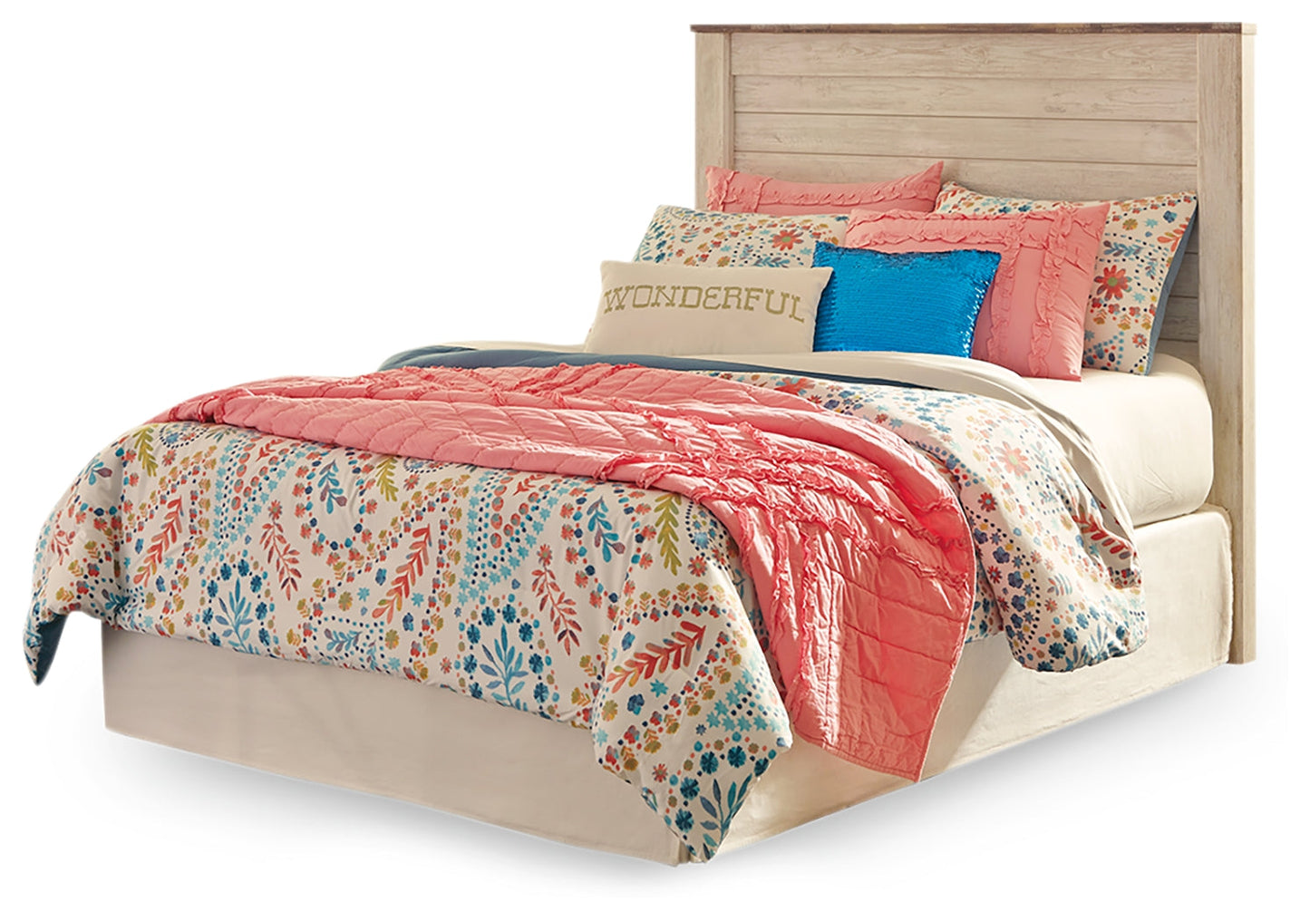 Willowton Whitewash Full Panel Headboard