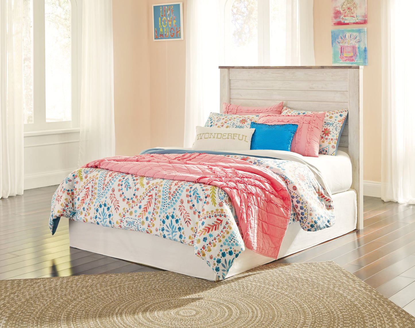 Willowton Whitewash Full Panel Headboard