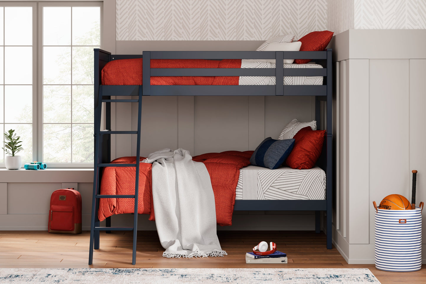 Nextonfort Blue Twin over Twin Bunk Youth Bed