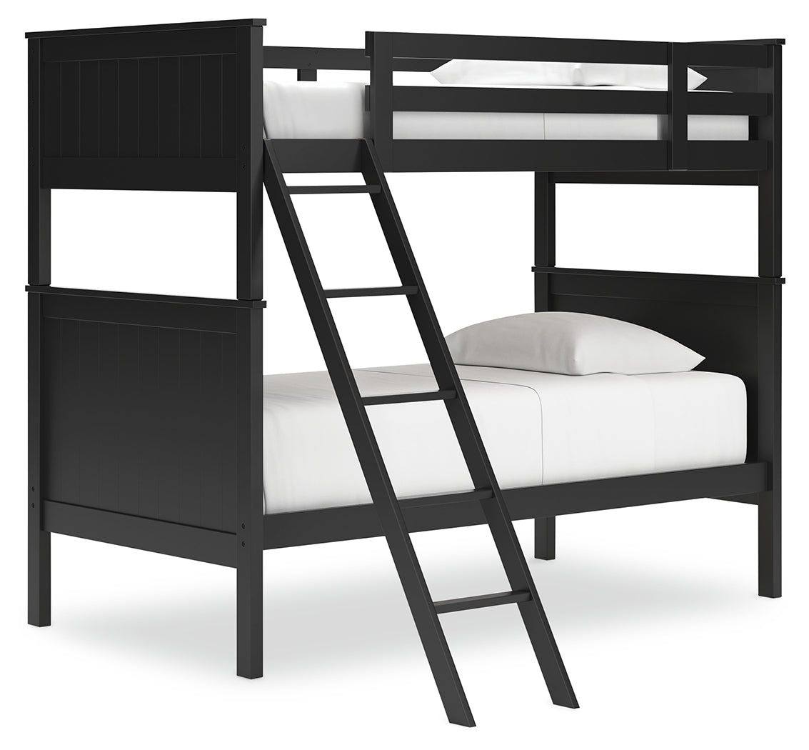 Nextonfort Black Twin over Twin Bunk Youth Bed