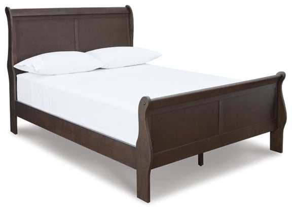 Leewarden Dark Brown Sleigh Bed