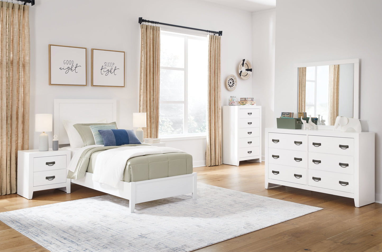 Binterglen Twin Panel Bedroom Set with Dresser and Mirror