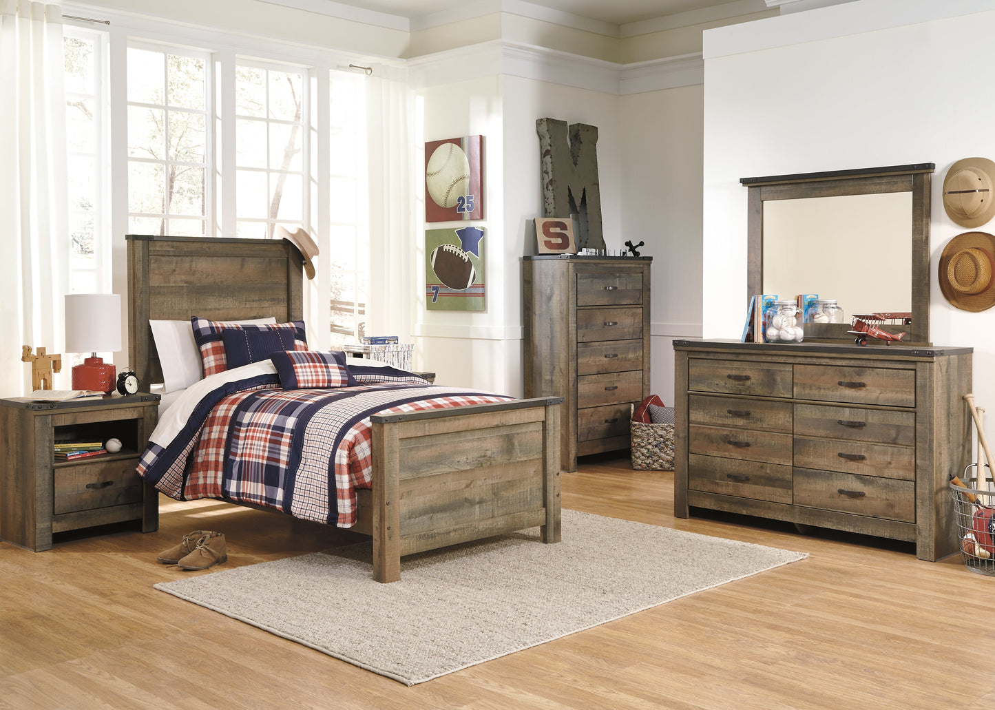 Trinell Brown Twin Panel Headboard B446-53