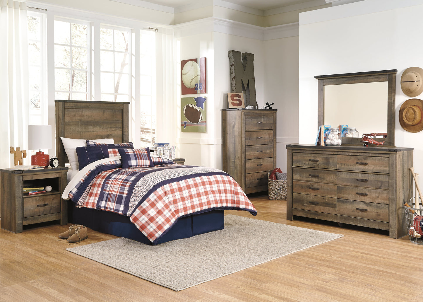 Trinell Brown Twin Panel Headboard B446-53