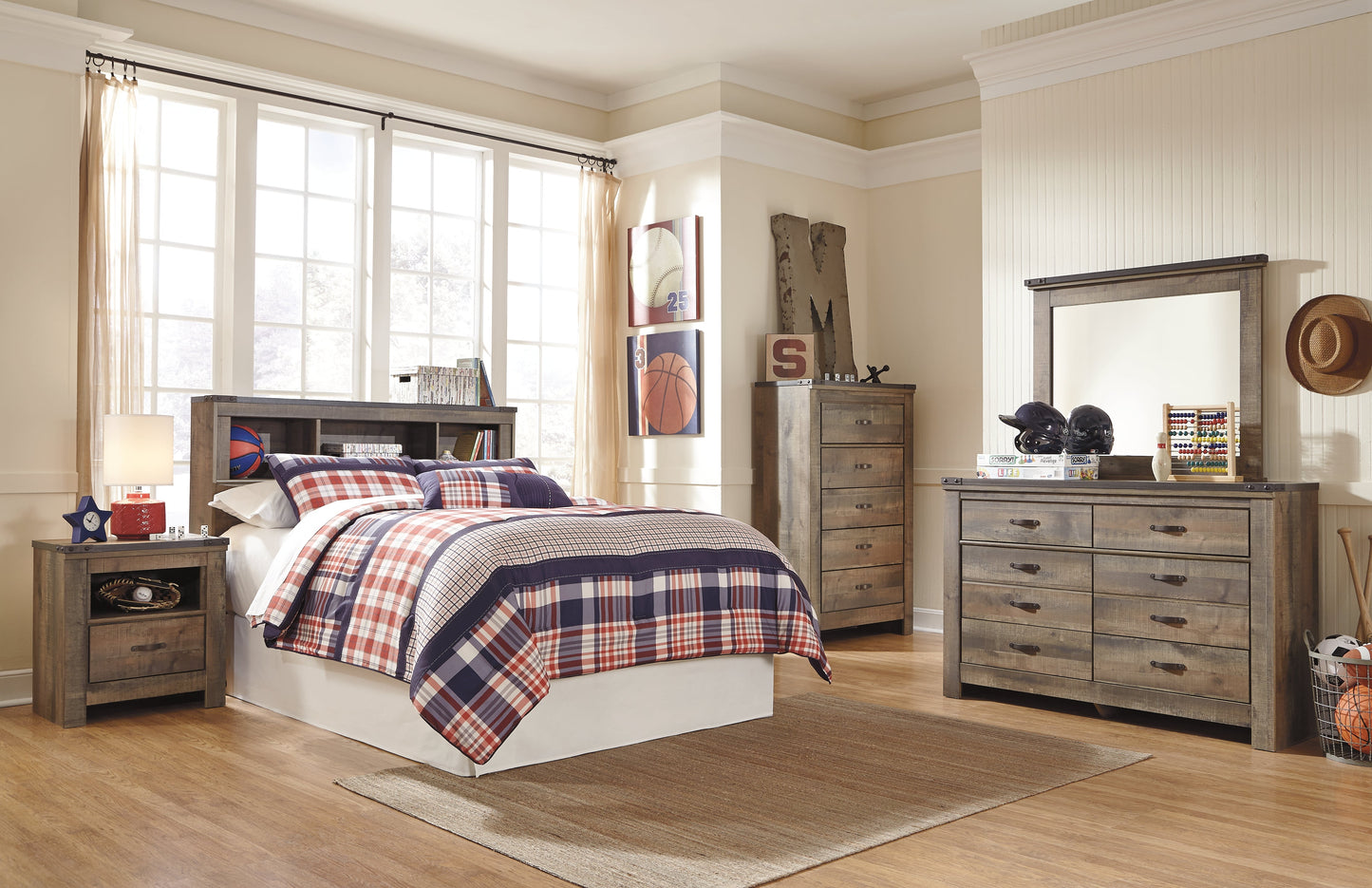 Trinell Brown Full Bookcase Headboard B446-65