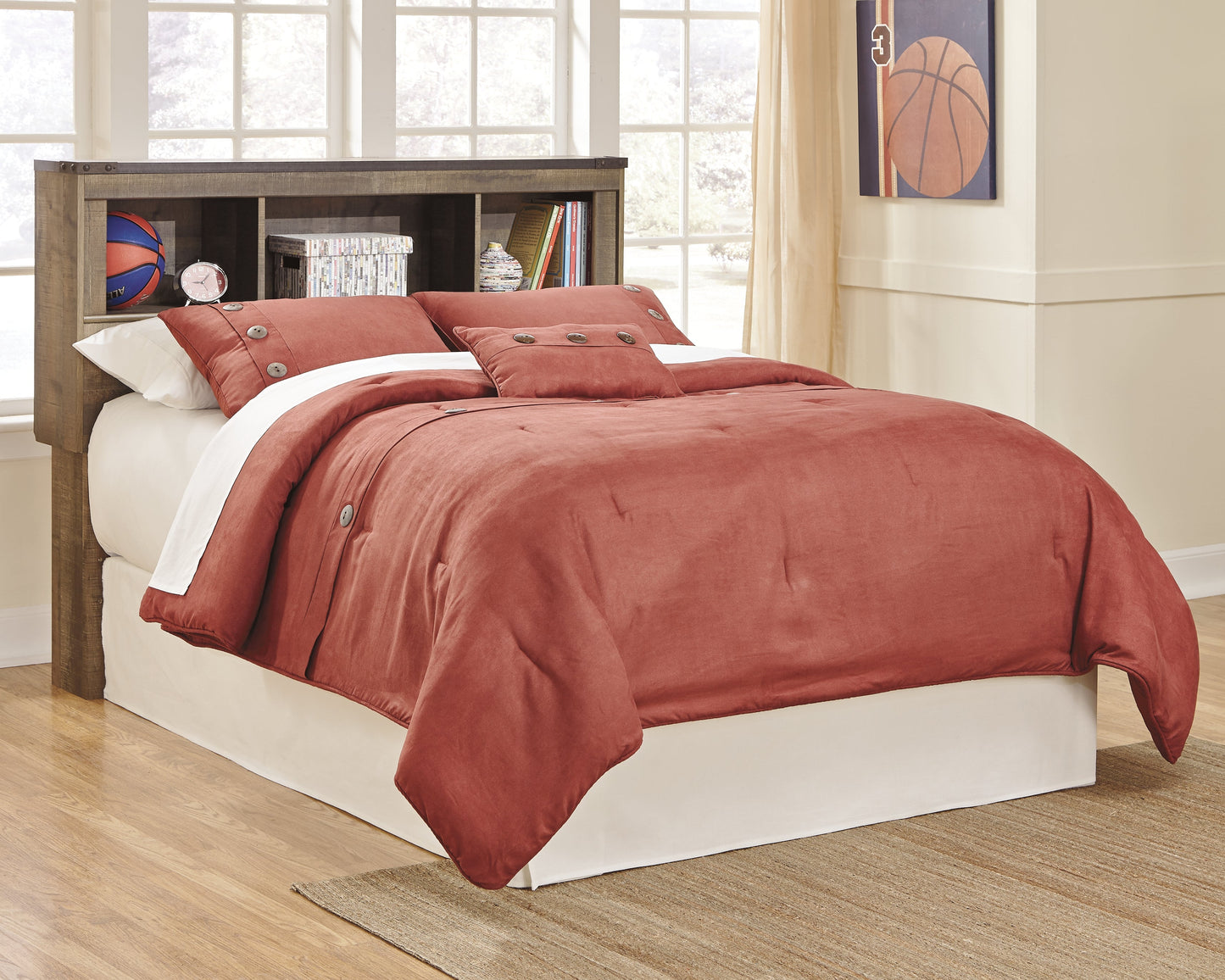 Trinell Brown Full Bookcase Headboard B446-65
