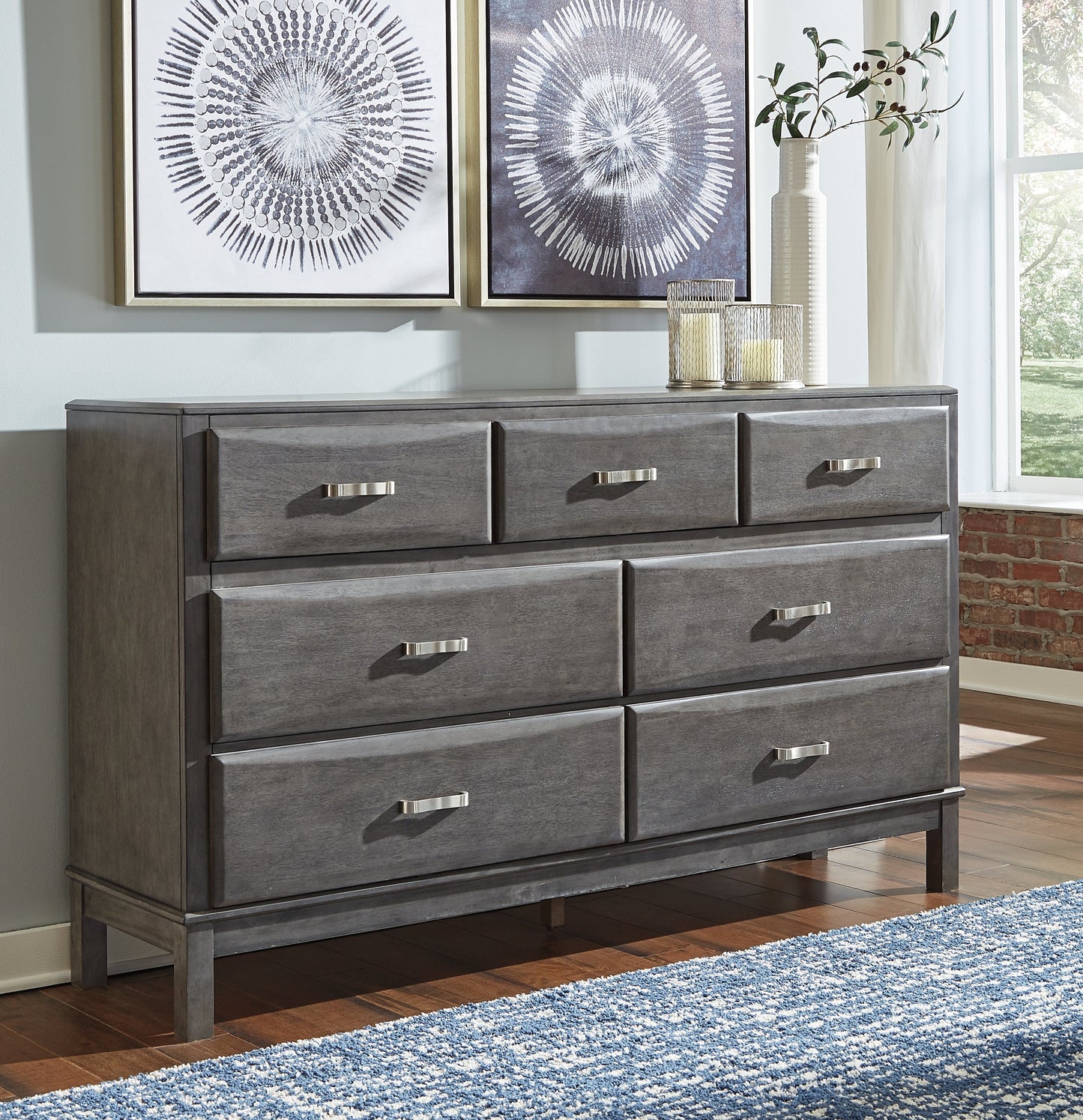 Caitbrook Gray Queen Storage Bedroom Set with Dresser and 2 Nightstands