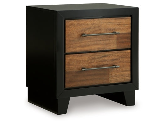 Kraeburn Brown/Black Two Drawer Nightstand - Ornate Home