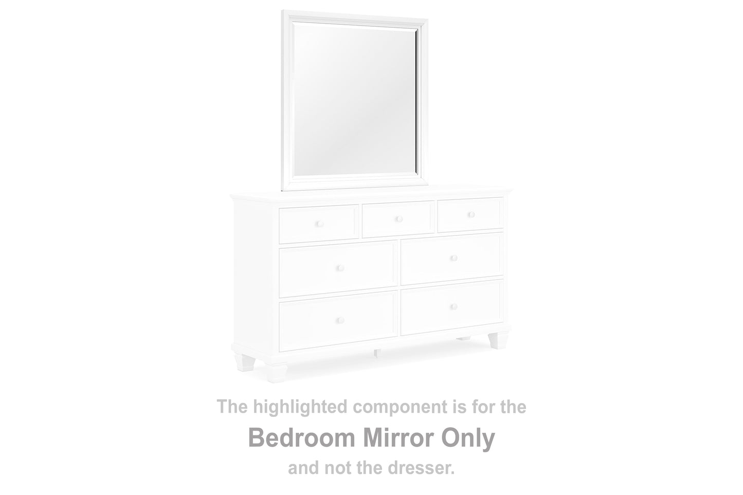 Fortman White Bedroom Mirror - Ornate Home