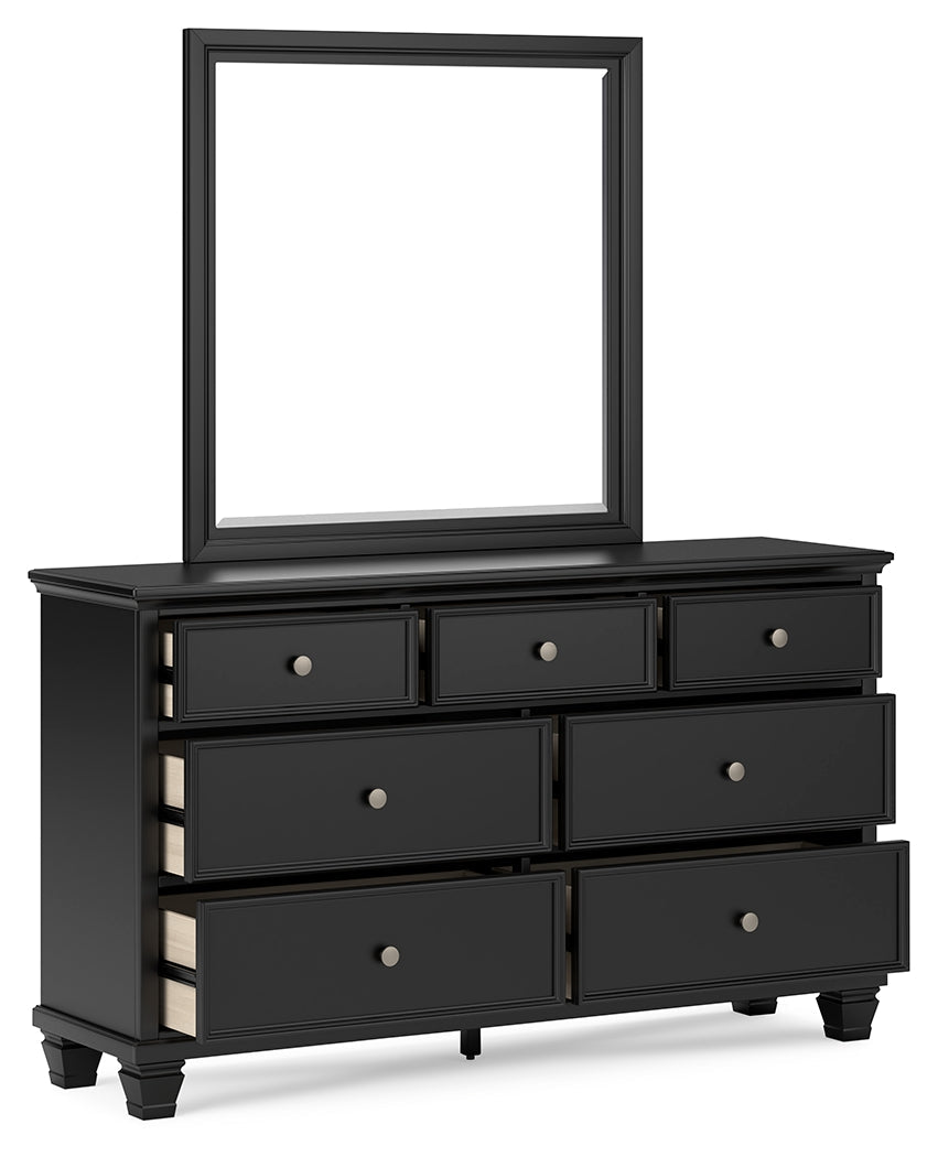 Lanolee Black Dresser and Mirror