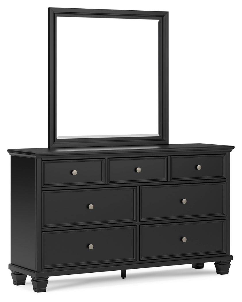 Lanolee Black Dresser and Mirror
