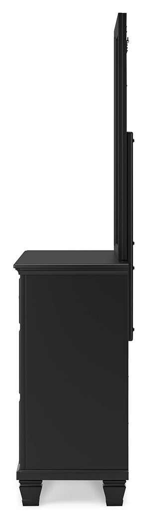Lanolee Black Dresser and Mirror