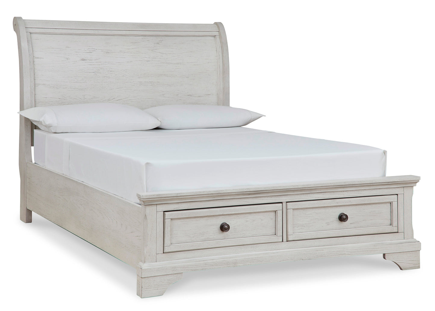 Robbinsdale Antique White Full Sleigh Storage Youth Bed