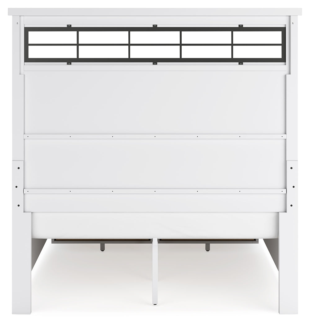 Ashbryn White/Natural Queen Panel Storage Bedroom Set with Dresser and Mirror