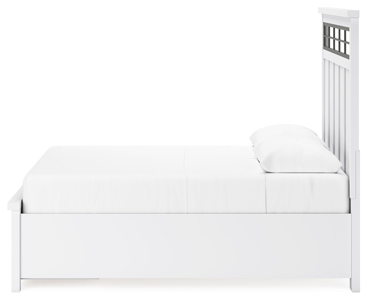 Ashbryn White/Natural Queen Panel Storage Bedroom Set with Dresser and Mirror