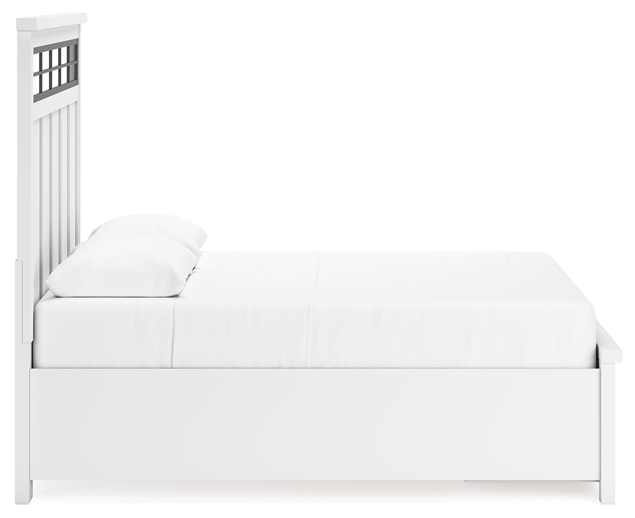 Ashbryn White/Natural Queen Panel Storage Bedroom Set with Dresser and Mirror