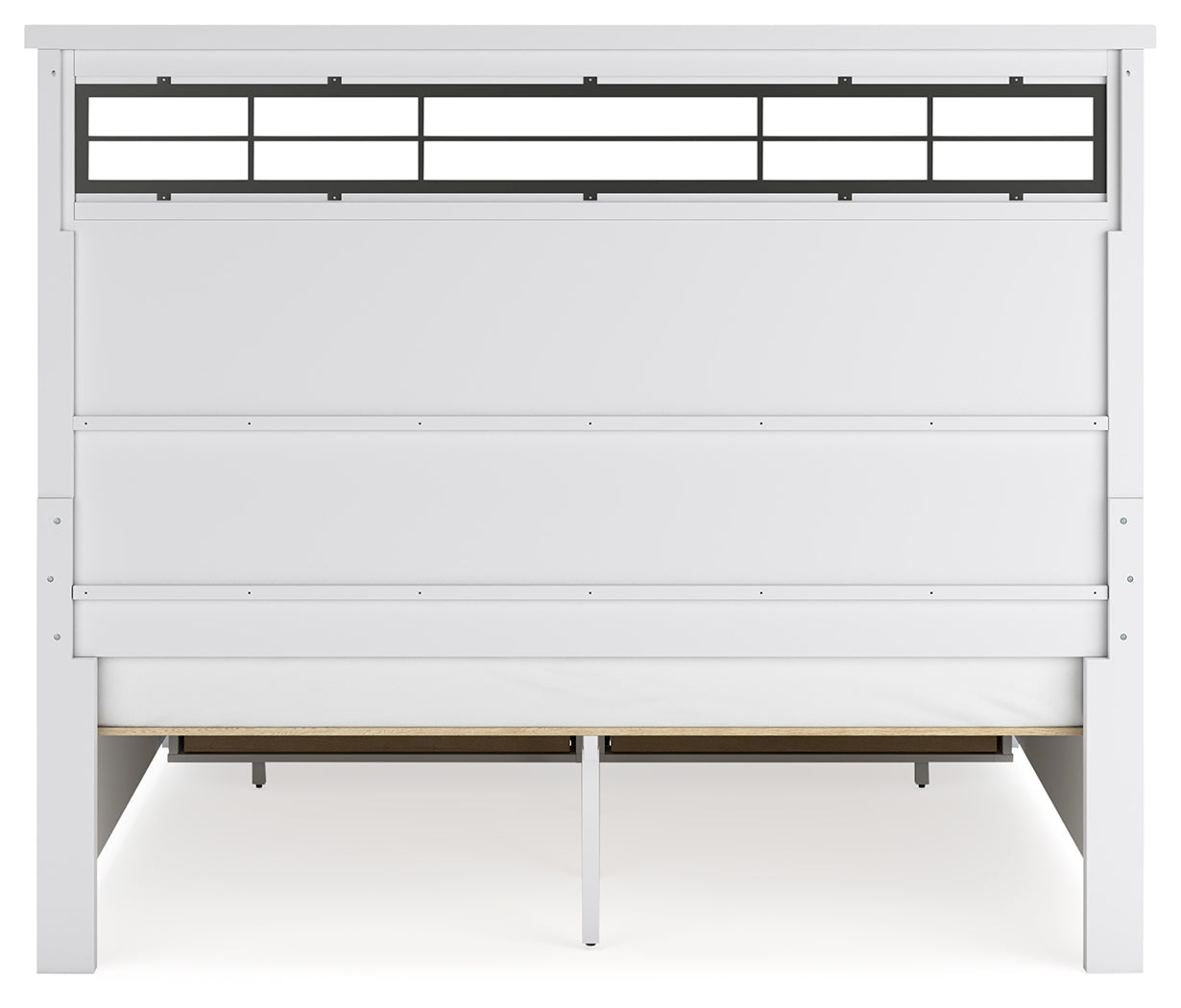 Ashbryn White/Natural King Panel Storage Bedroom Set with Dresser and Mirror