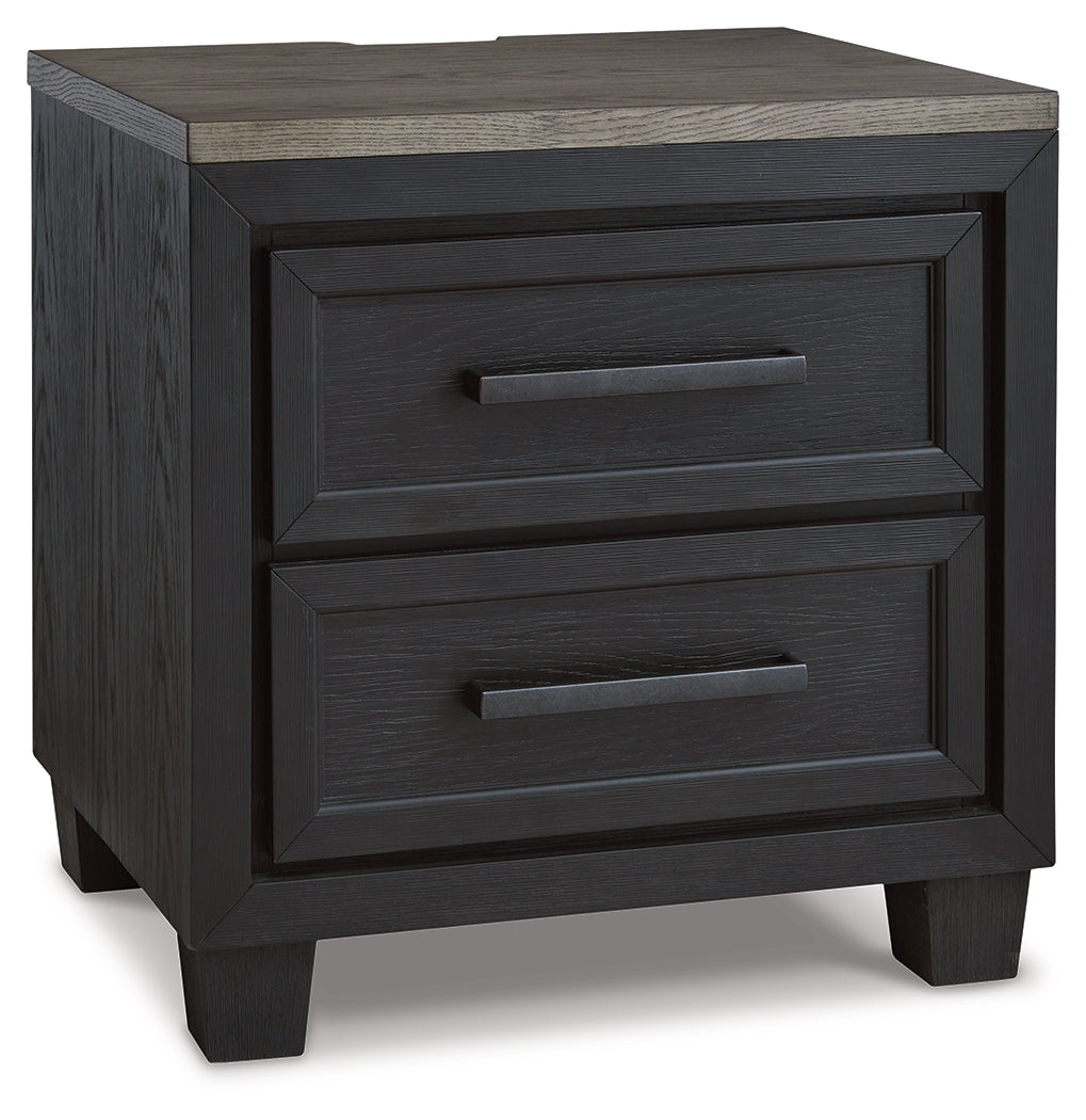 Foyland Black/Brown Cal King Panel Storage Bedroom Set with Dresser, Mirror, Chest and Nightstand