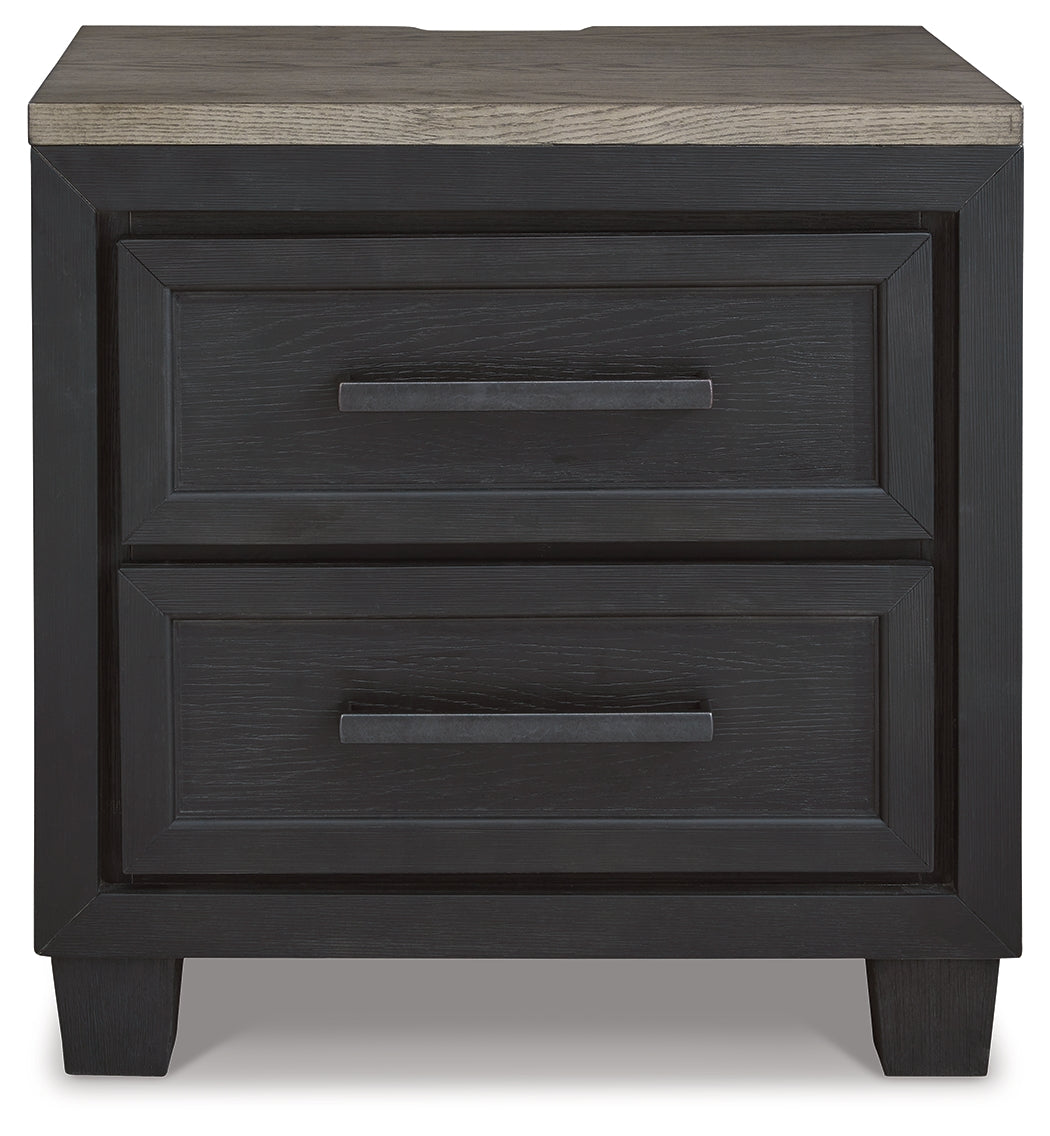 Foyland Black/Brown Cal King Panel Storage Bedroom Set with Dresser, Mirror, Chest and Nightstand