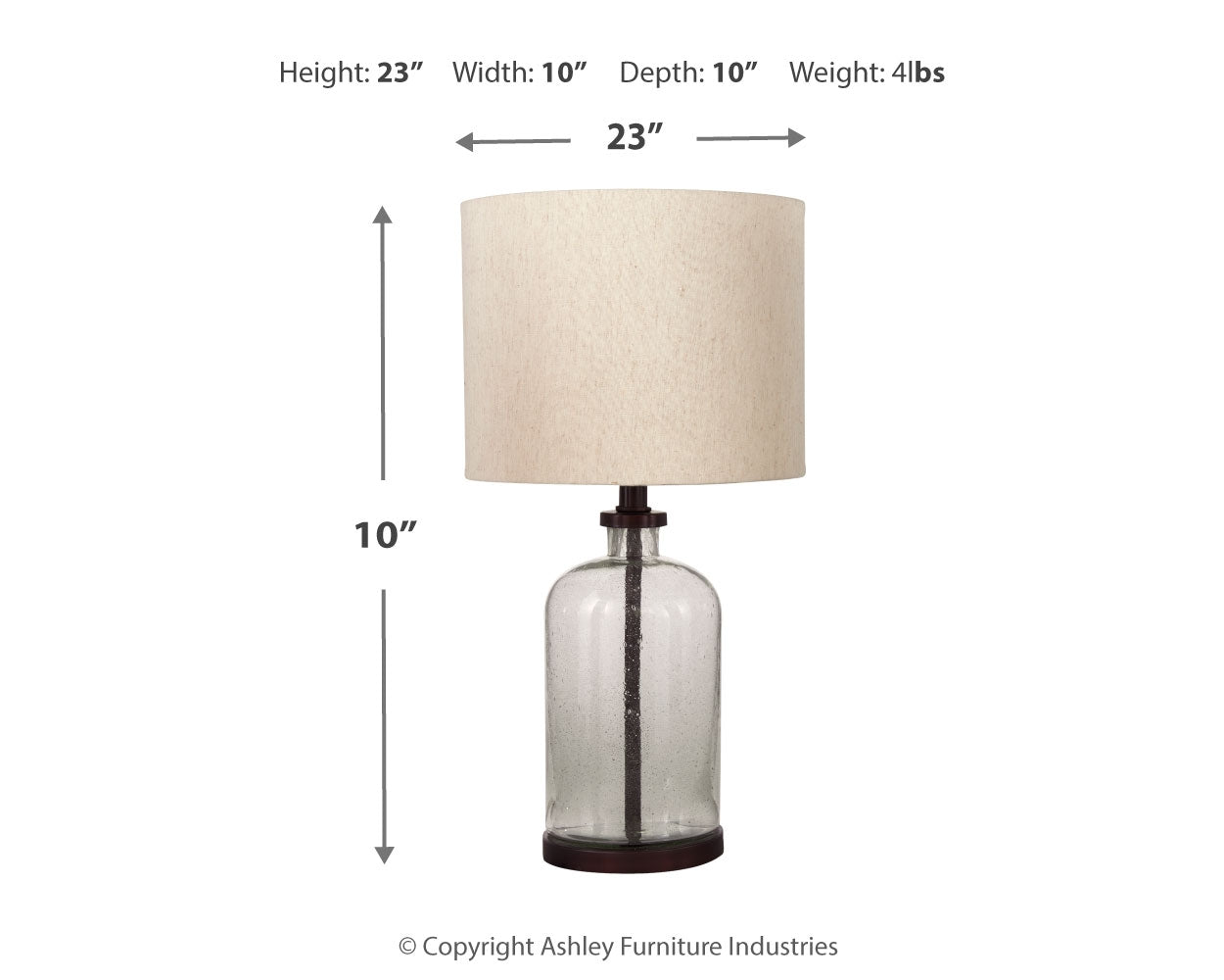 Bandile Clear/Bronze Table Lamp (Set of 2)- Viva Furn