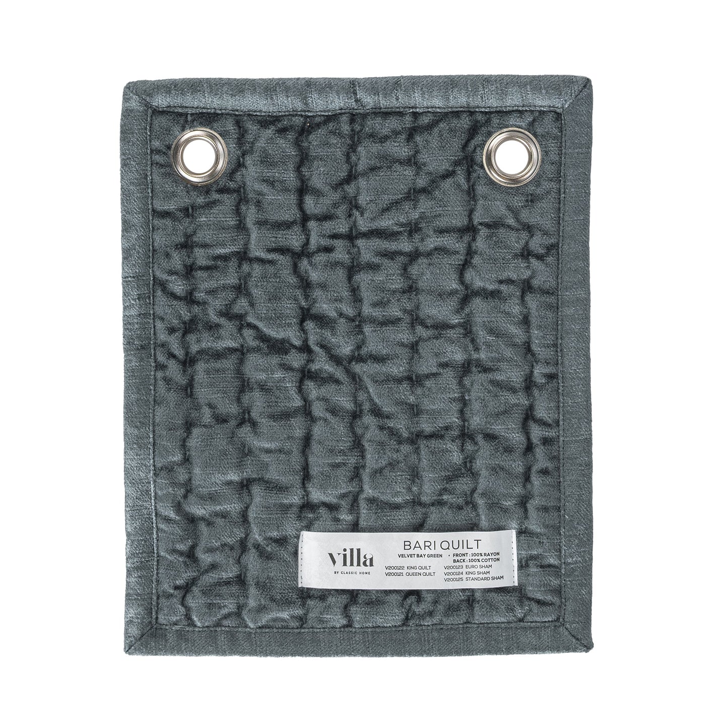 Bari Bay Green Velvet Quilt Collection - Ornate Home