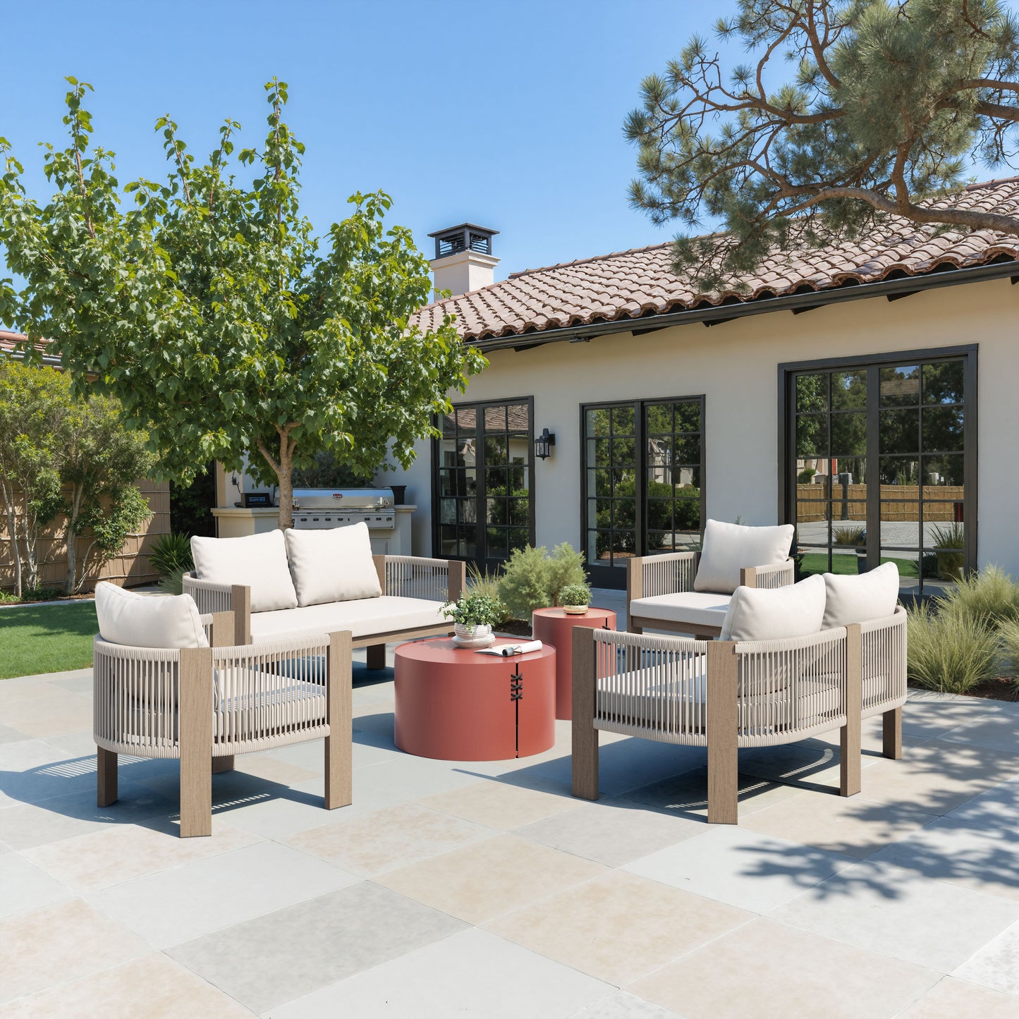 Bayu Brown Outdoor Side Table - Ornate Home
