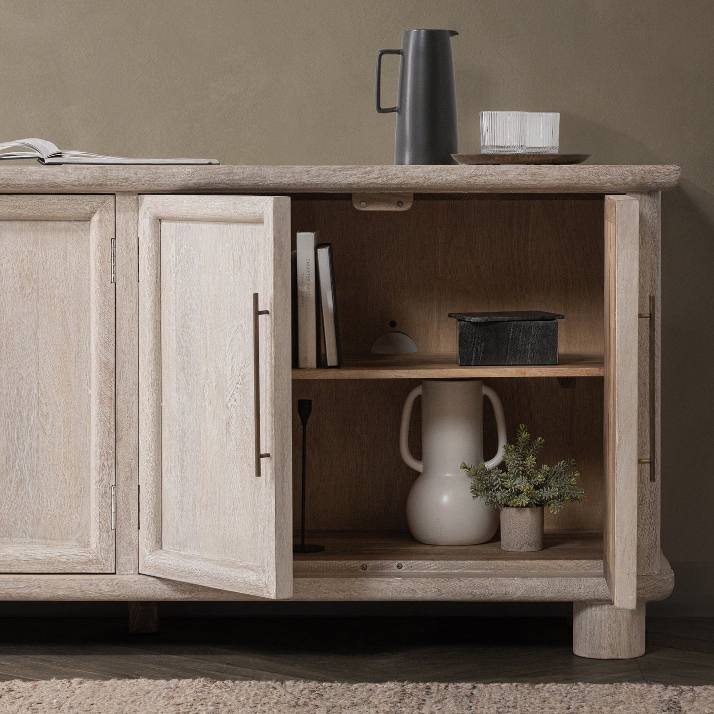 Beau Beige 4 Door Buffet - Ornate Home