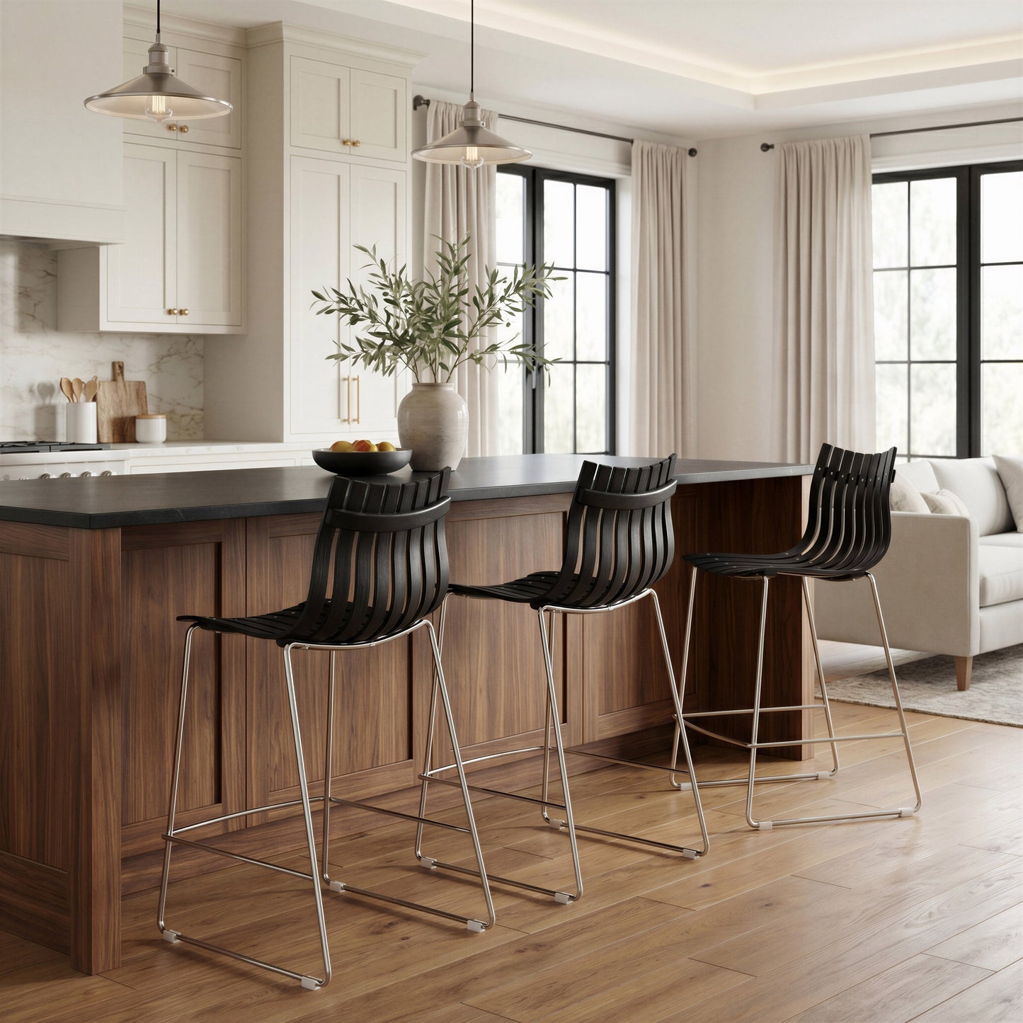 Beaufort Black Counter Stool (Set of 2) - Ornate Home