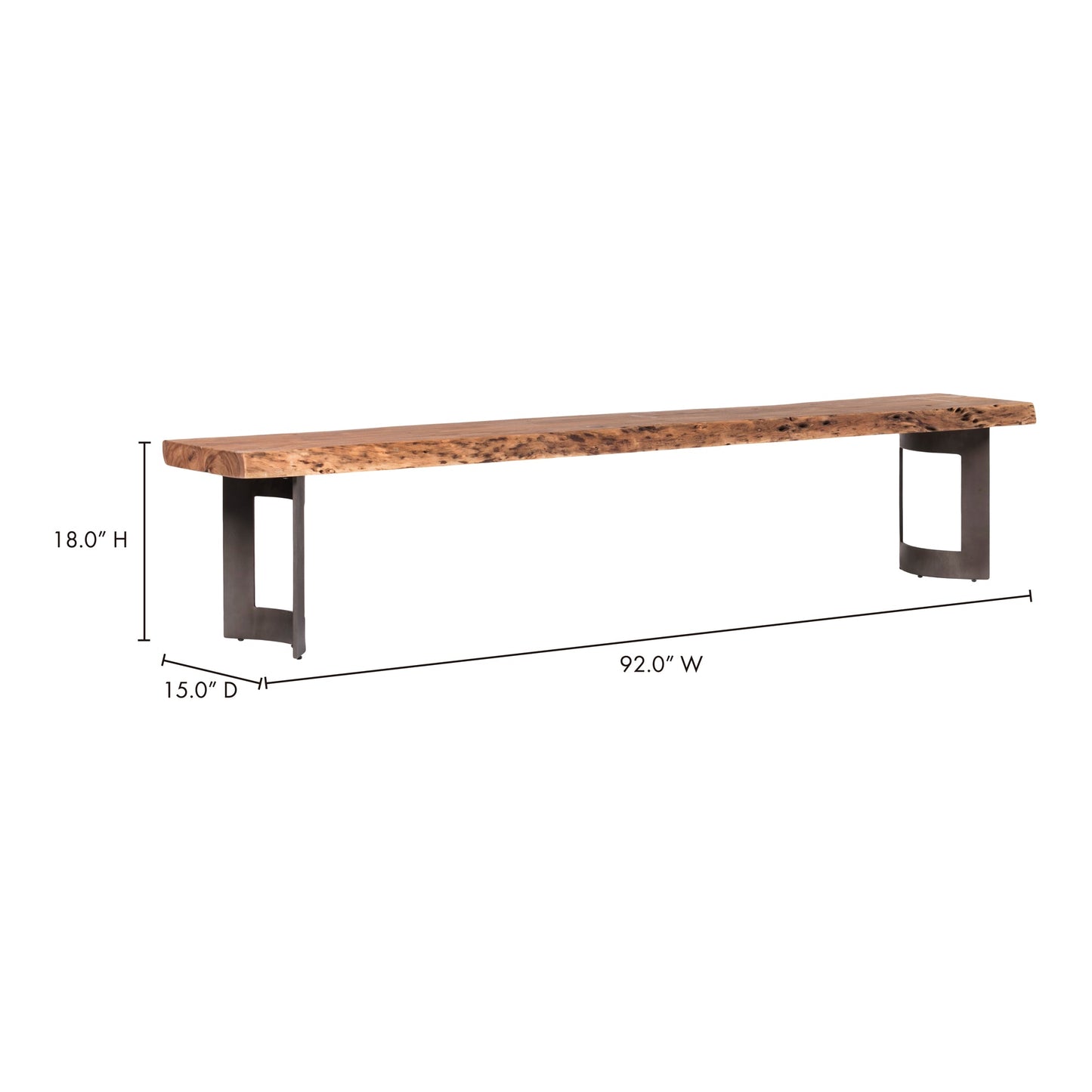 Bent Brown Small Bench - Ornate Home