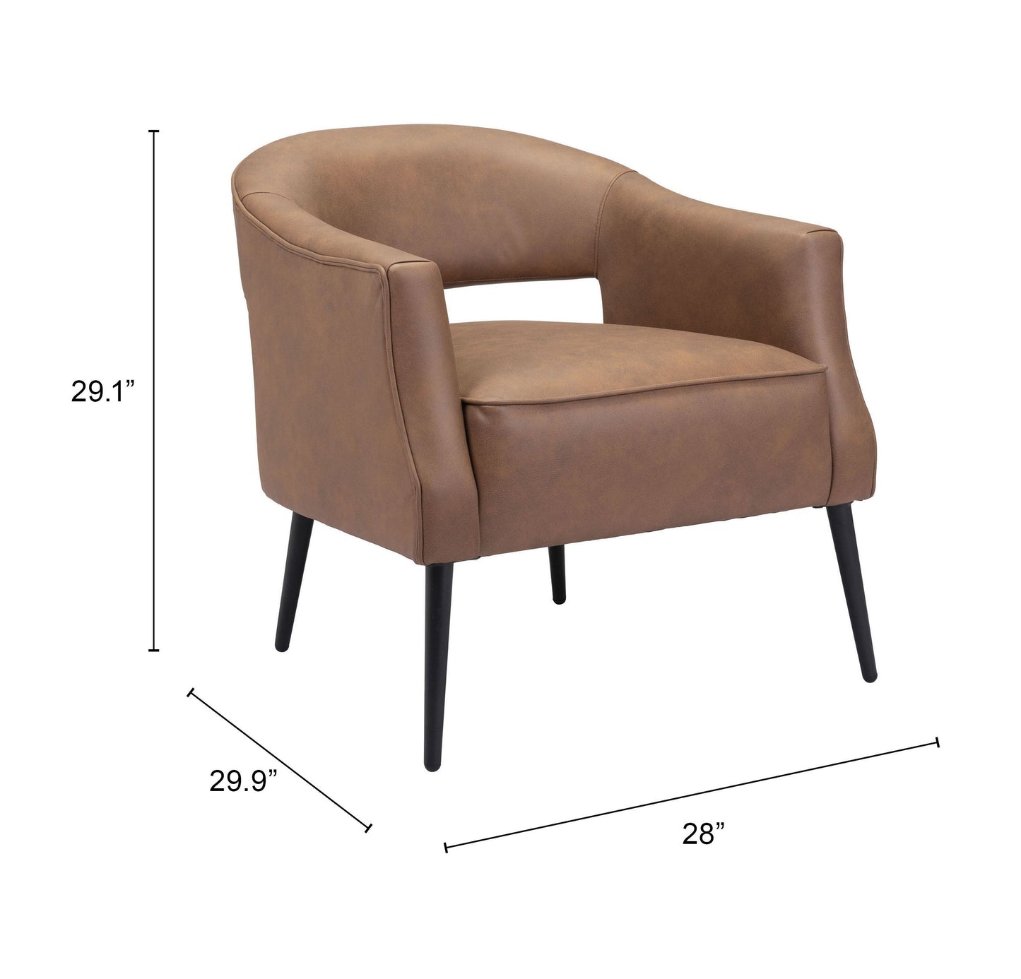 Berkeley Vintage Brown Accent Chair - Ornate Home