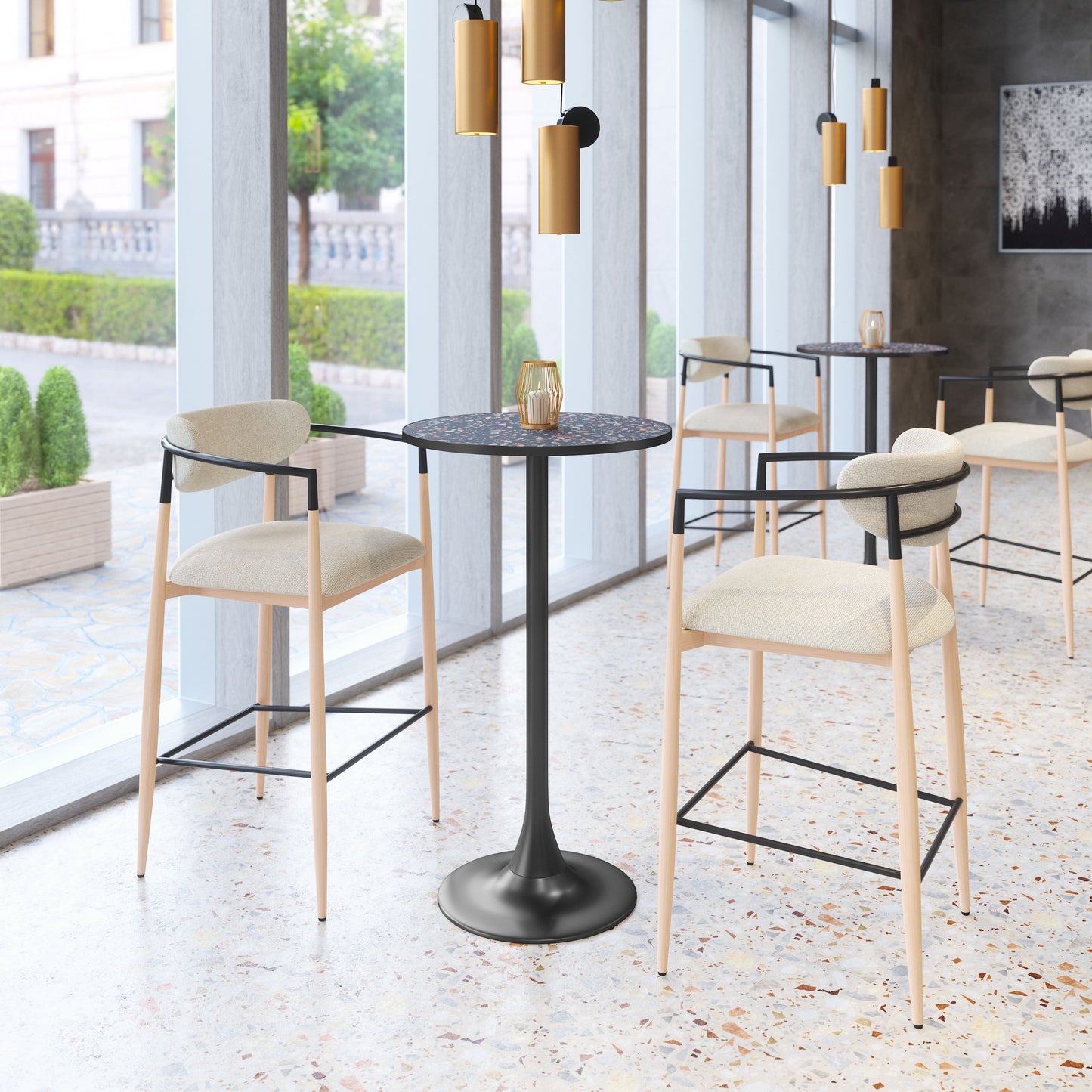 Bite Black Bar Table - Ornate Home