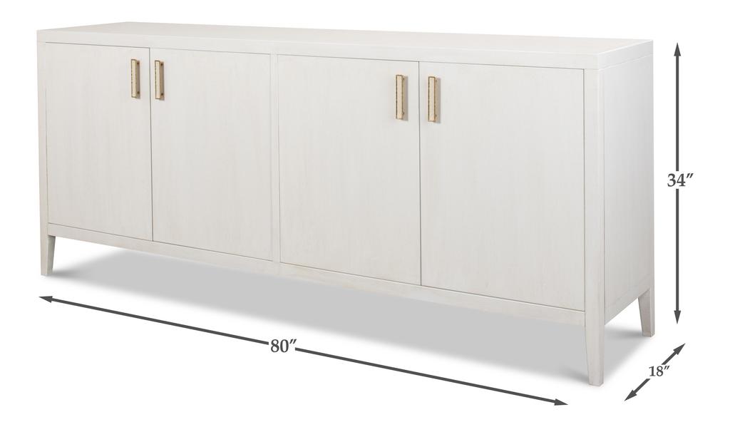 Blanco White 4 Door Buffet - Ornate Home