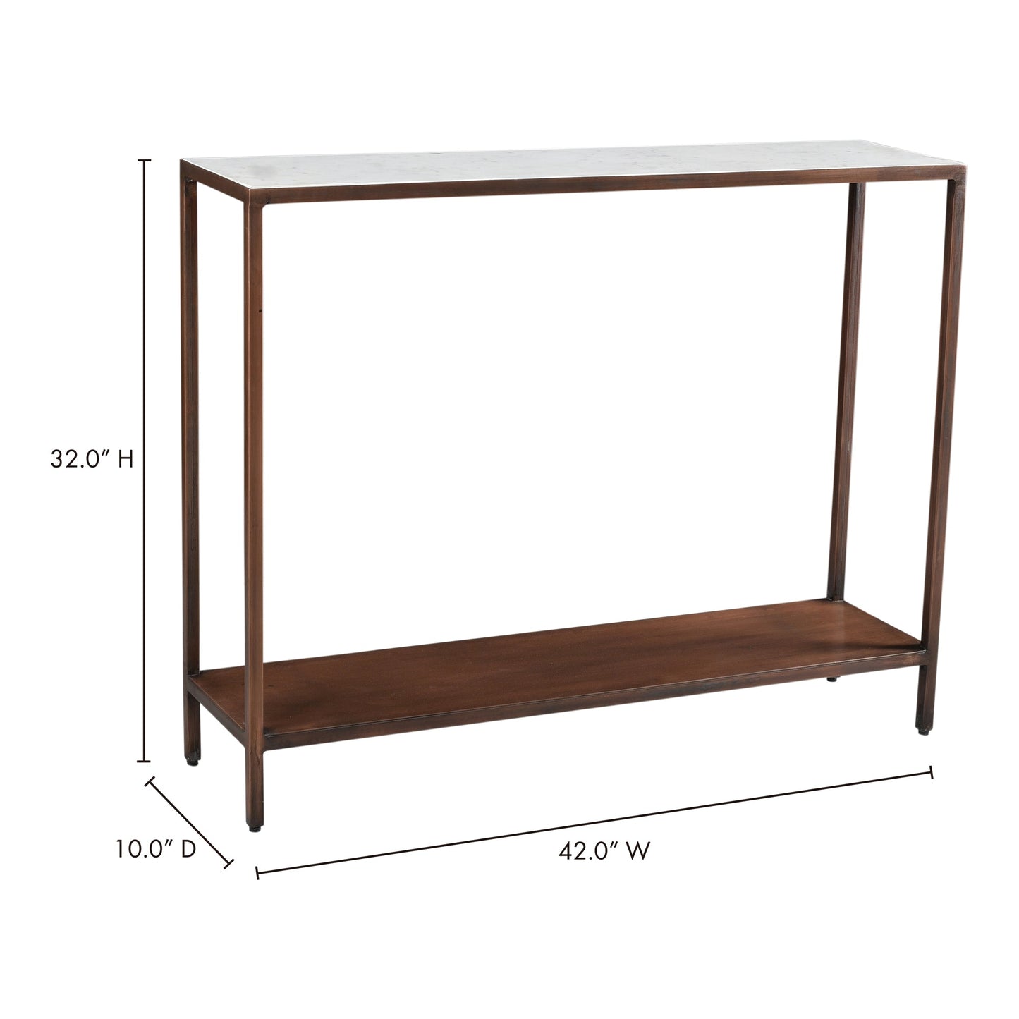 Bottego Antique Copper Console Table - Ornate Home