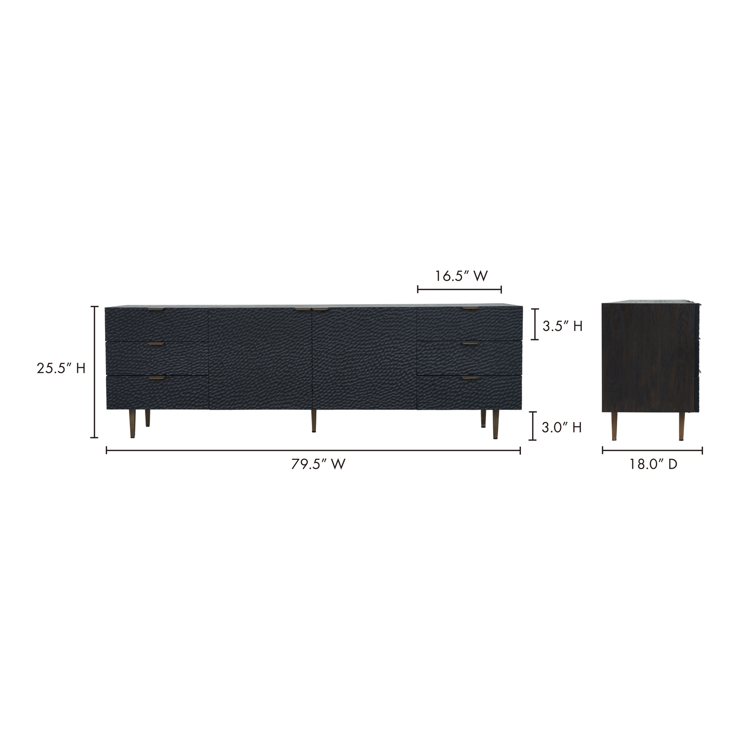 Breu Black Sideboard - Ornate Home