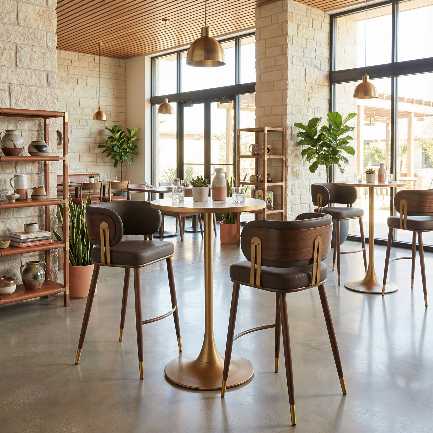 Brew Brown & Walnut Barstool - Ornate Home
