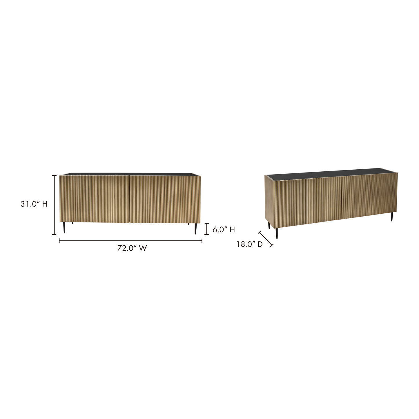 Brogan Antique Brass Sideboard - Ornate Home