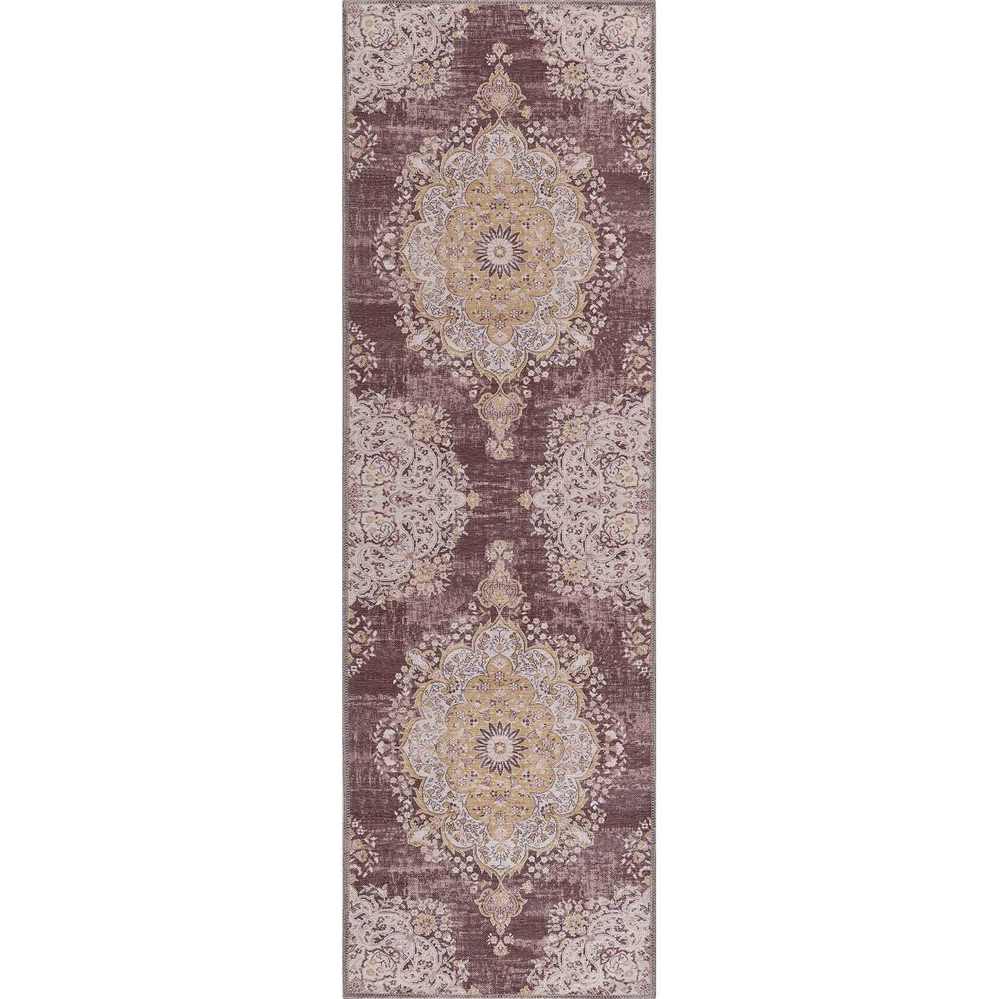 Rain Yellow/Brown Modern Bohemian NonSlip Indoor Area Rugs - Ornate Home
