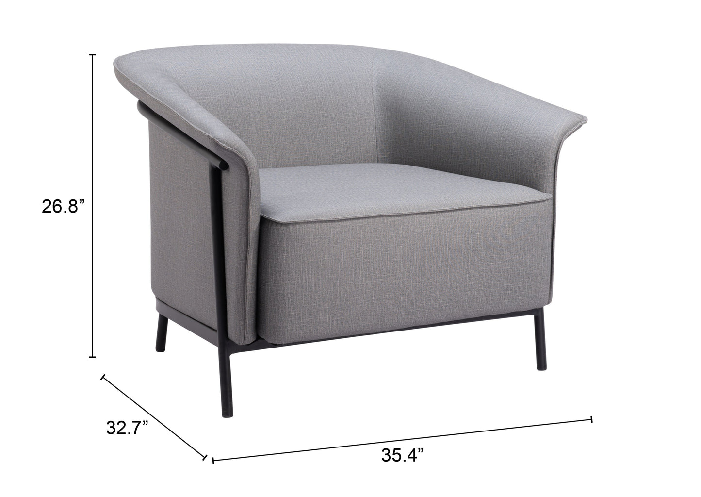 Burry Slate Gray Accent Chair - Ornate Home